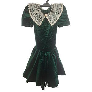 Fame Kids 14 Green/White Holiday Dress